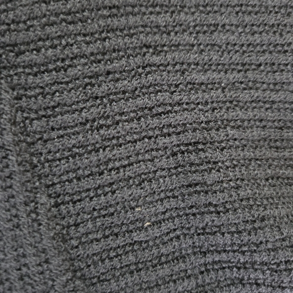 Eileen Fisher Black Wool Tunic Dress M Textured Knit V Neck Oversized Minimalist - Picture 6 of 10